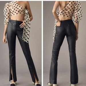 Maeve Black Flare Leather Pants. Never Worn